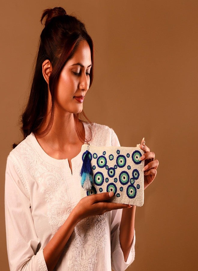 VOYLLA Evil Eye Beaded Clutch Bag For Women,Casual,Travel,Stylish,Gift For Women & Girls - Image 4